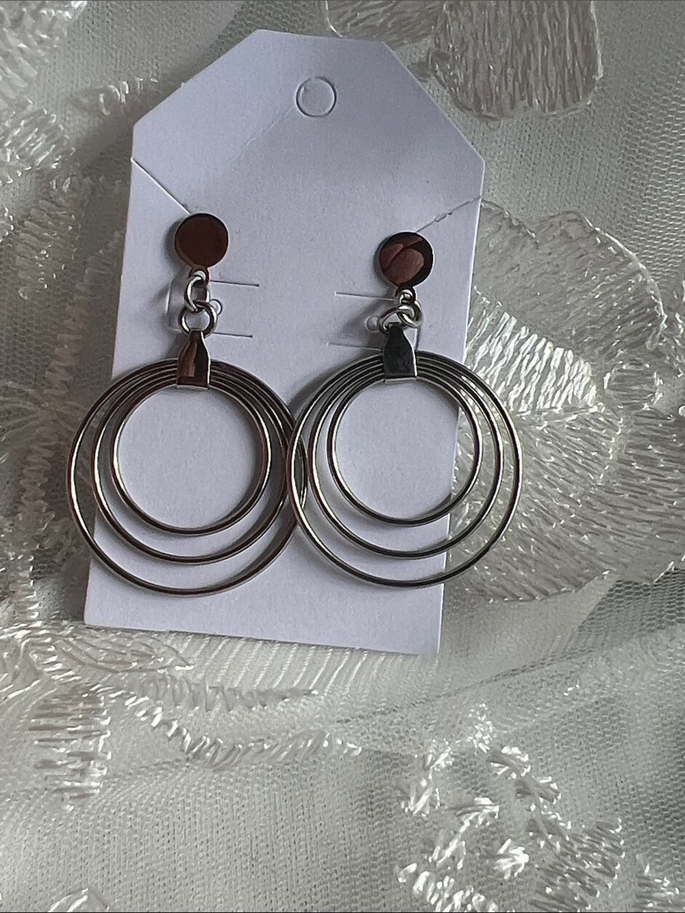 Silver Multi-Hoop Drop Earrings for Women
